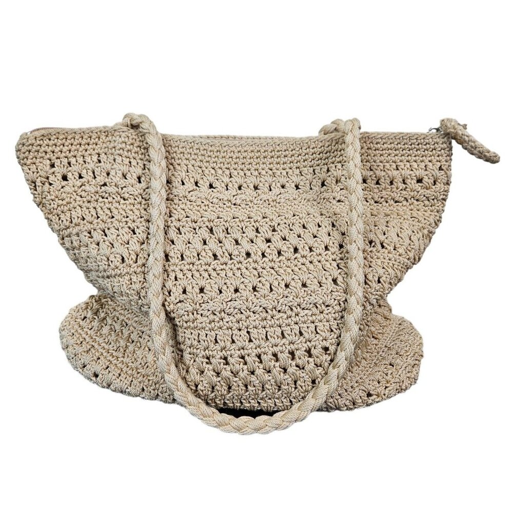 The Sak Crafted Classics Carryall Tote Handbag Ivory / Cream /Light Beige